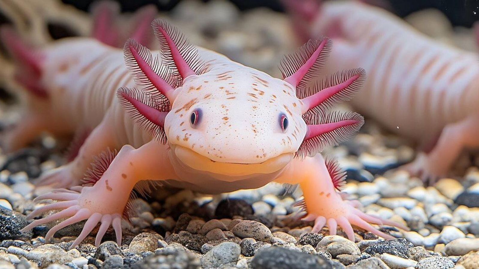 glow-in-the-dark axolotls