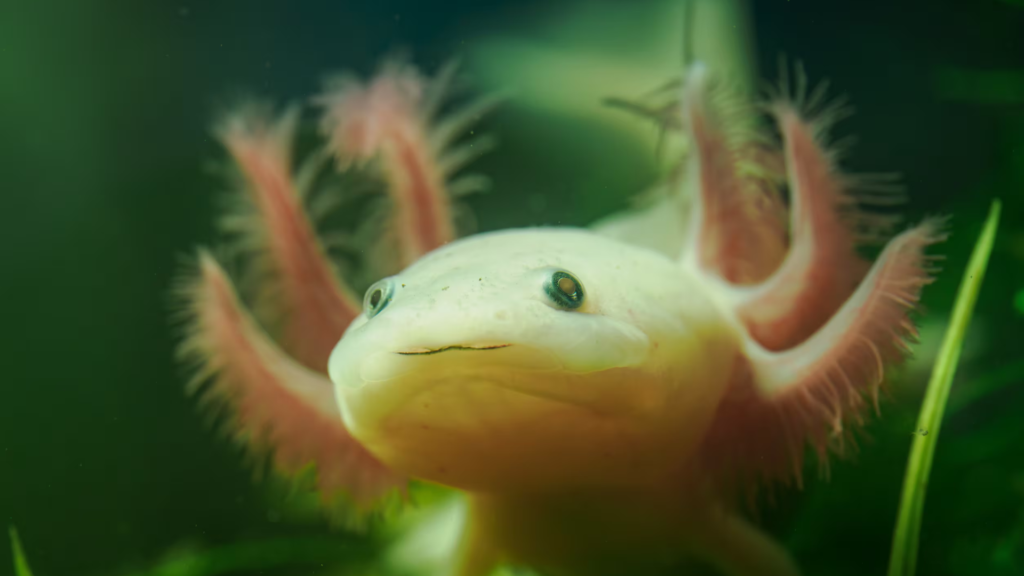 glow-in-the-dark axolotls