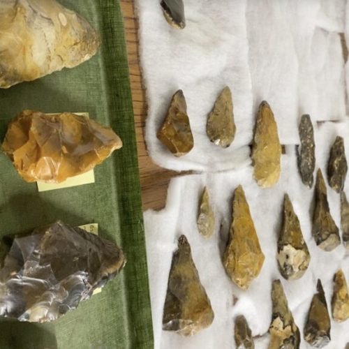 Story from Jam Press (Ancient Axes Sale)  Pictured: The remarkable private collection of rare Stone Age tools discovered by late history buff David Blake is set to fetch £10,000 at auction.  VIDEO: Biggest private collection of rare Stone Age axes made by cousin species of humans set to sell for £10,000  The biggest private collection of rare Stone Age flint tools made by a cousin species of humans is set to sell for £10,000.  The prehistoric treasures are over 400,000 years old and were discovered by history buff David Blake in an old gravel pit.  Most are lower palaeolithic flint handaxes but there are also mesolithic and neolithic items in the collection of 68.  The handaxes have often been referred to as the Swiss Army knife of the Palaeolithic.  They likely had multiple uses, which may have included butchering, digging, and working wood, hide, and furs.  Carpenter Mr Blake who died 10 years ago found them on the foreshore between Herne Bay and Reculver, Kent between 1987 and 2013.  They are thought to have been made by Homo heidelbergensis - the most likely human species in Britain at the time they were made, as reported by What's The Jam.  Mr Blake's daughter Sharron Blake-Allan, said he had an amazingly sharp eye.  Hed be out in all weathers, sorting through flint falls.  "He found everything from axes to arrowheads to coins and sharks teeth, too, she said  The haul is described as an exciting opportunity for any collector who wants an exceptional example of early mans history  The Reculver site is one of the most important in Britain as it was one of the first where palaeolithic tools were first recognised in 1860.  Since then, many hundreds of hand axes have been found, but they rarely come up for auction.  It is an area of ongoing active research into early expressions of human
culture, which are reflected in the handaxe shapes.  An excavation revealed that the sands and gravels being exposed in the cliff face from which the palaeolithic tools were found were laid down by an ancient course of the River Stour in a warm interglacial period lasting up to 10,000 years, probably around 410,000 years ago.  Since this time, there have been at least three other similar warm periods, separated by cold ice ages.  During these warm periods, Britain experienced occupation phases by different human species, including Neanderthals and ultimately Homo sapiens, each using distinct stone tool technologies.  Each would have taken some 20 minutes to knapp into the desired functional shape, which required complex thought.  The ancient humans had brains approaching similar sizes to modern humans and may have even been capable of abstract thought, which could have been represented in handaxe form.  All of the tools balance the functional solidity of stone with delicate scalloping around the cutting edges, revealing the gleaming translucent colours of the flints: shades of greys, ginger and browns.  In 2000, whilst looking for handaxes on the beach near Reculver, Mr Blake met John Wymer, one of the country's leading palaeolithic archaeologists.  Mr Wymer recorded in his notebook that the likely reason he hadn't found any handaxes in the last decade was probably due to David's collecting.  Mr Blakes enthusiasm passed to his daughter, who became a history teacher.  But not his wife who Sharron recently realised had been using one of the
larger axe heads to prop open her garden gate before it was rescued.  The tools vary in estimate between £200 and £1,000.  The full collection is being auctioned by Canterbury Auction Galleries online on August 1st and 2nd.  ENDS  EDITORS NOTE: Video Usage Licence:(PROFESSIONAL PARTNER) We have obtained this material from a professional partner for use by our news media clients (company press release / other media agency).  Video Restrictions: None.